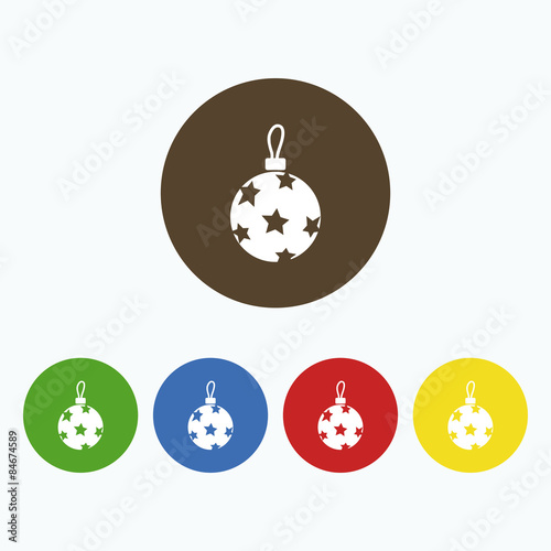 Simple icons Christmas toys for the Christmas tree.