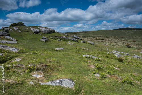 Beautiful Dartmoor landscape with moors and clouds © marcin jucha