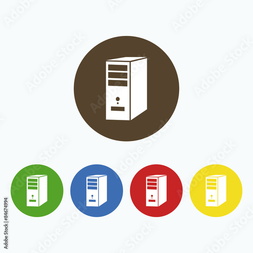 Simple icon computer system unit.