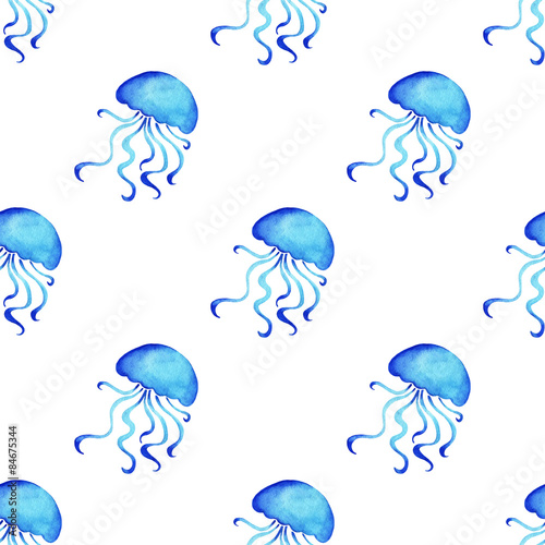 Watercolor jellyfish pattern