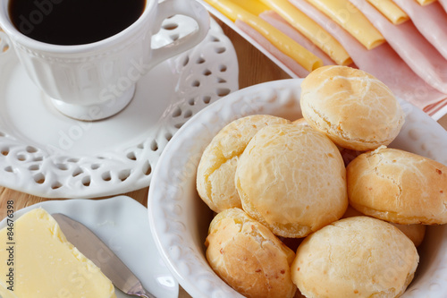 Brazilian snack pao de queijo (cheese bread)