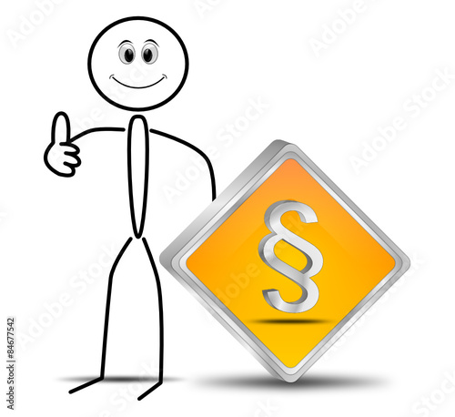 Strichmännchen mit Paragraph Button