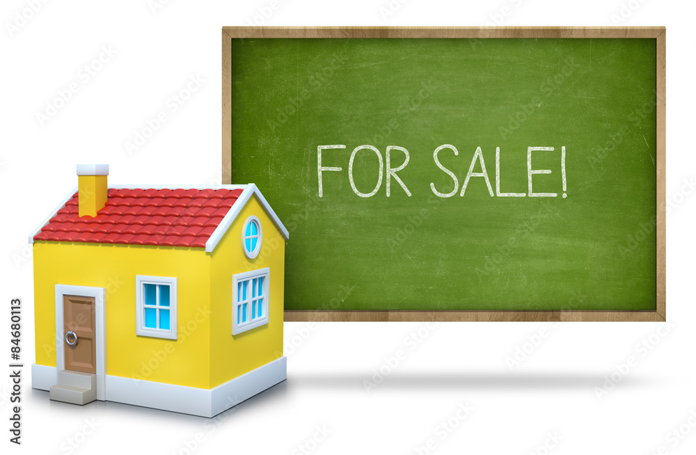 For sale on Blackboard with 3d house