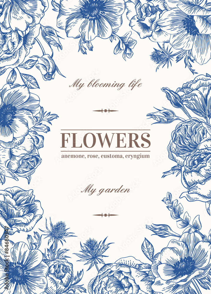 Obraz premium Tło wektor kwiatowy.