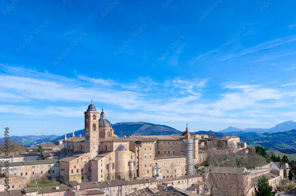 View of the Ducal Palace, Urbino, Marche,Italy