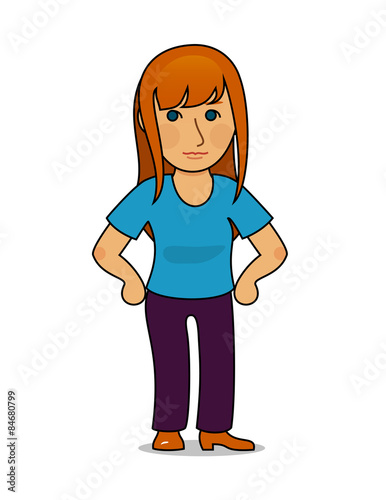 a redhead girl, woman or a teenager