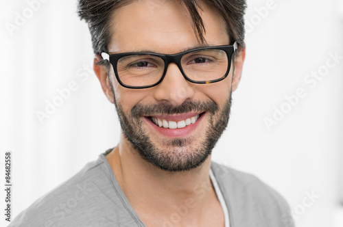 Happy man wearing eyeglasses