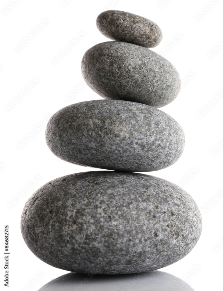 Stack of spa stones isolated on white Stack of spa stones isolated on white