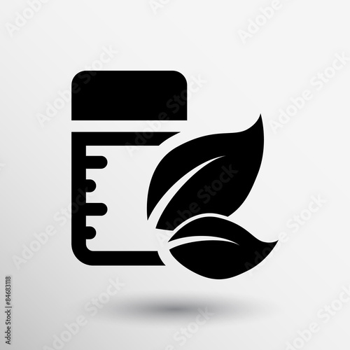Pill box unlabeled medicine leaf isolated Green eco energy
