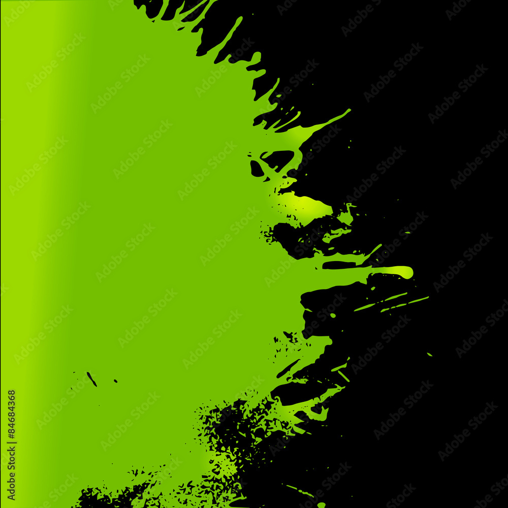 Vector green paint left oriented splash Vector green paint left oriented splash