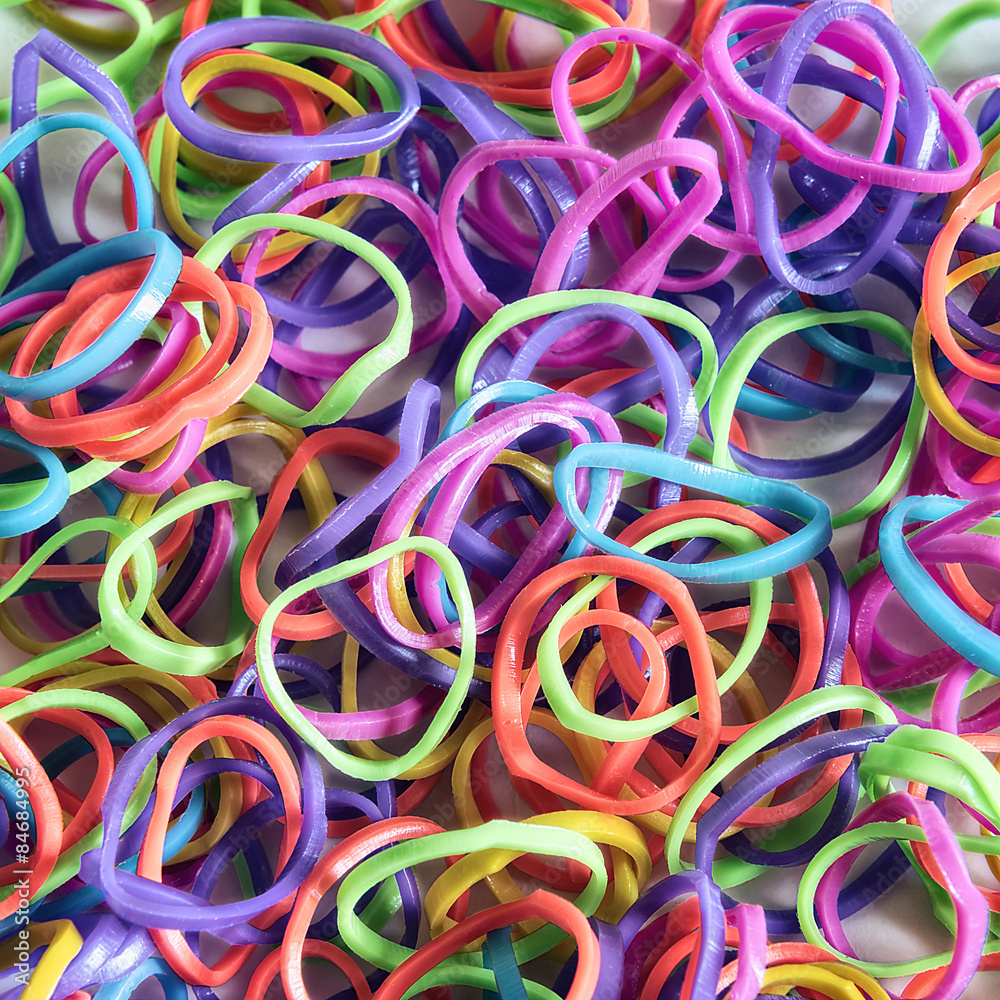 colorful rubber bands to pleteniyav as background