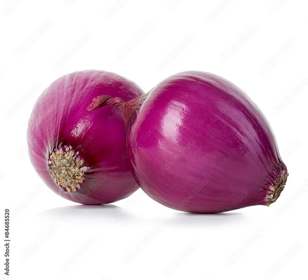 Red onions isolated.