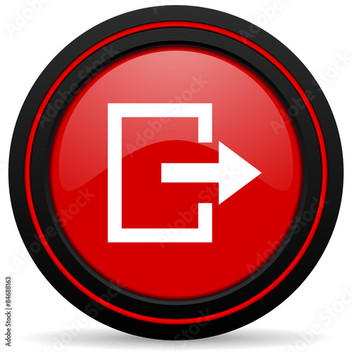 exit red glossy web icon