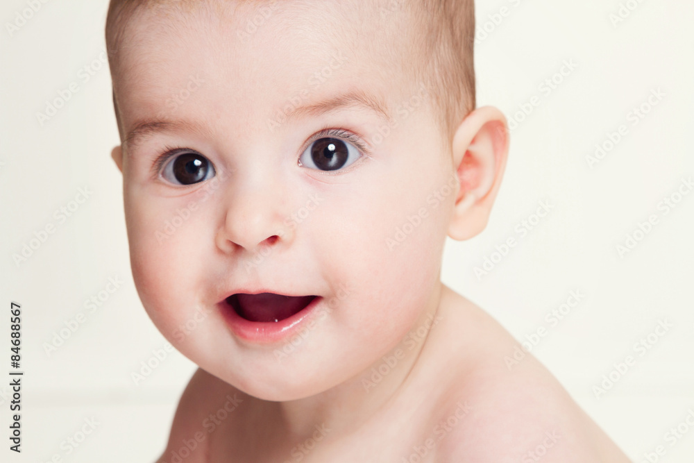 Closeup portrait of beautiful baby