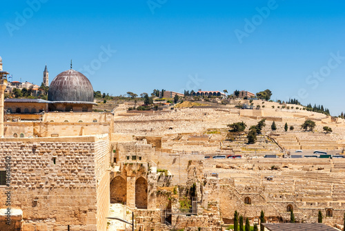 Jerusalem - View on the Mount of Olives from Al-Aqsa mosque