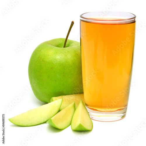Apple juice and apple slices photo