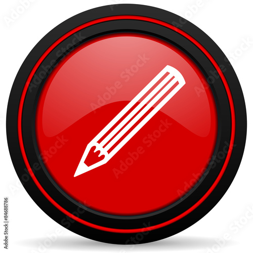 Free Download pencil red glossy web icon - GFXLoad