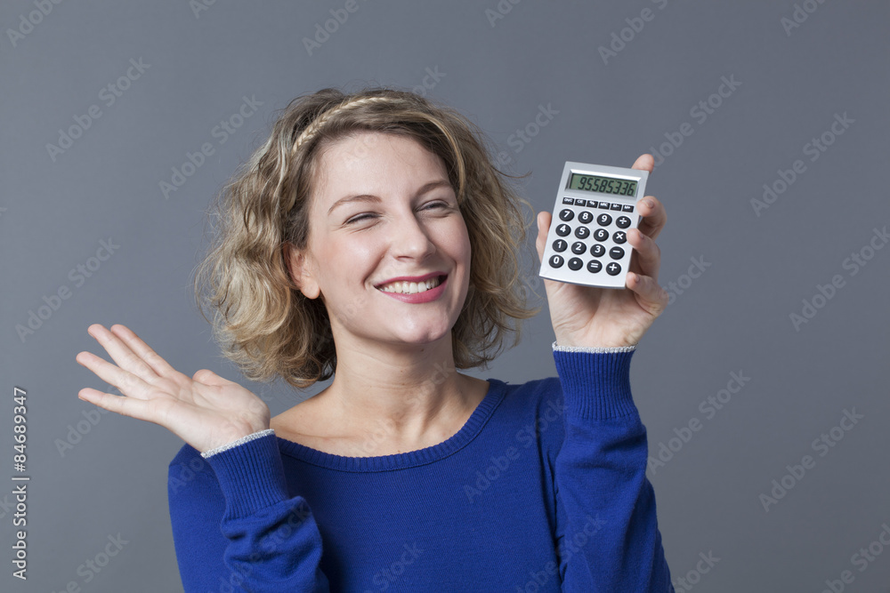 Cheerful accountant businesswoman working with enthusiasm Cheerful accountant businesswoman working with enthusiasm