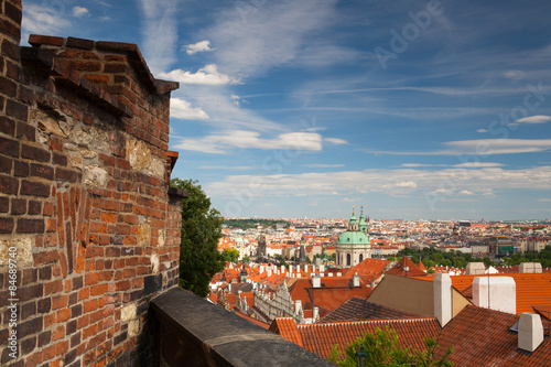 View from Garden of Paradise on Prague city.