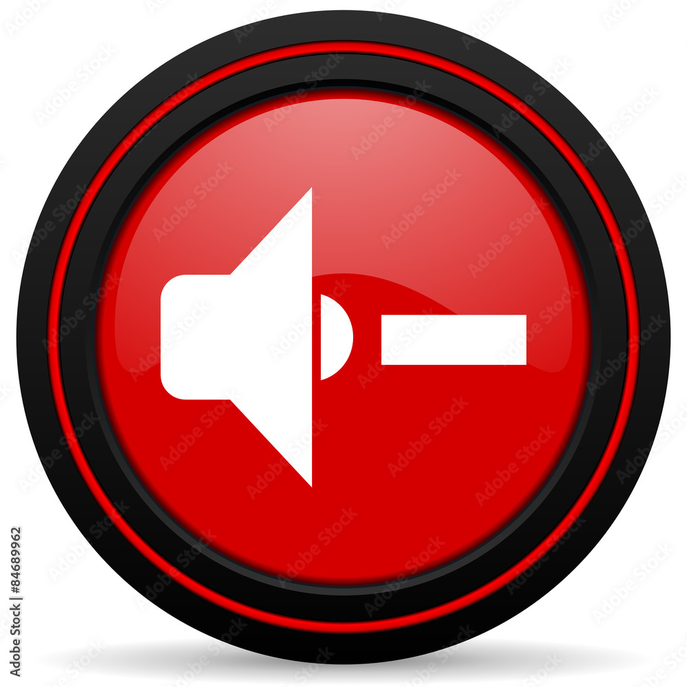speaker volume red glossy web icon speaker volume red glossy web icon