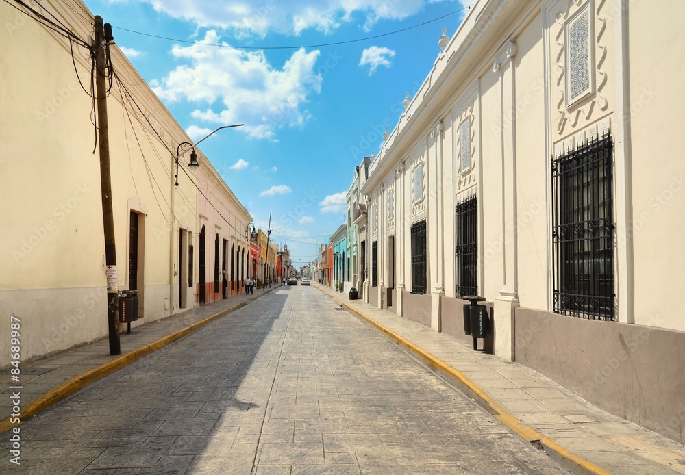 Merida City in Mexico colonial architecture