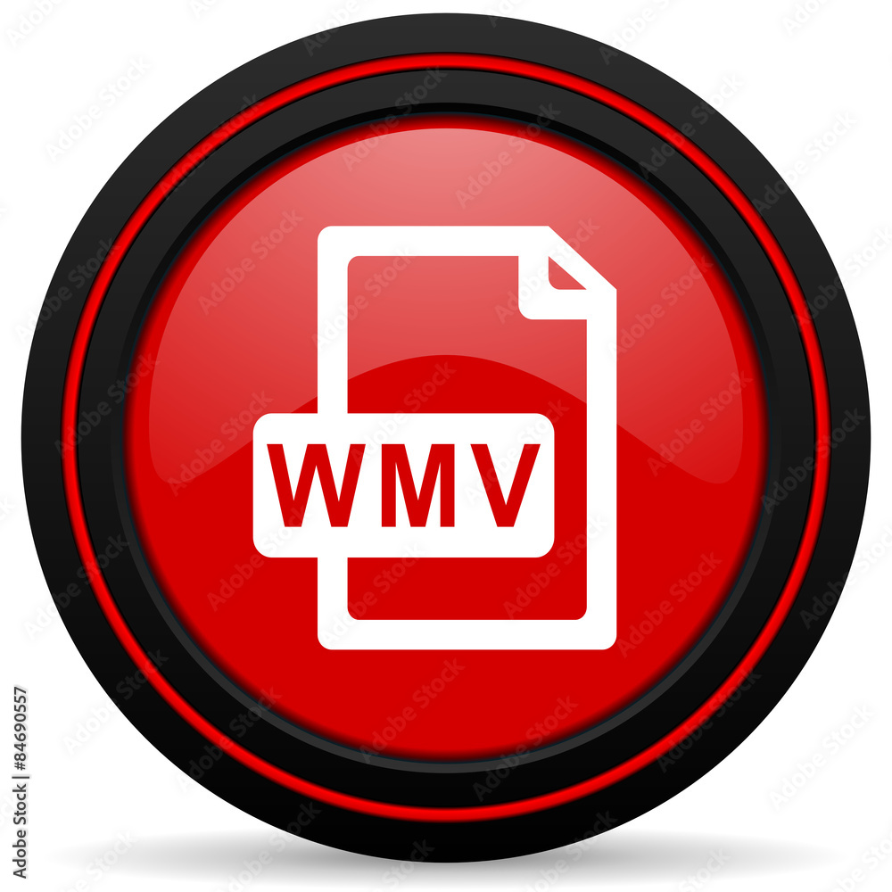 wmv file red glossy web icon wmv file red glossy web icon