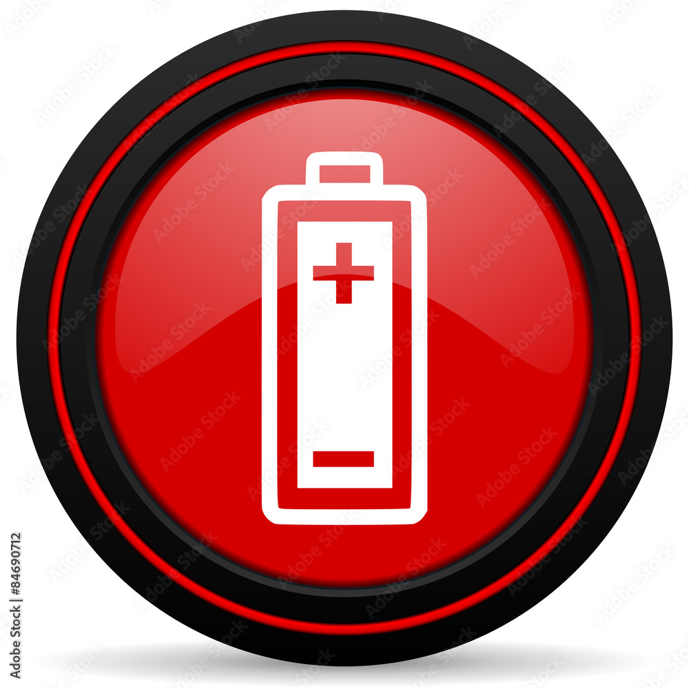 battery red glossy web icon battery red glossy web icon