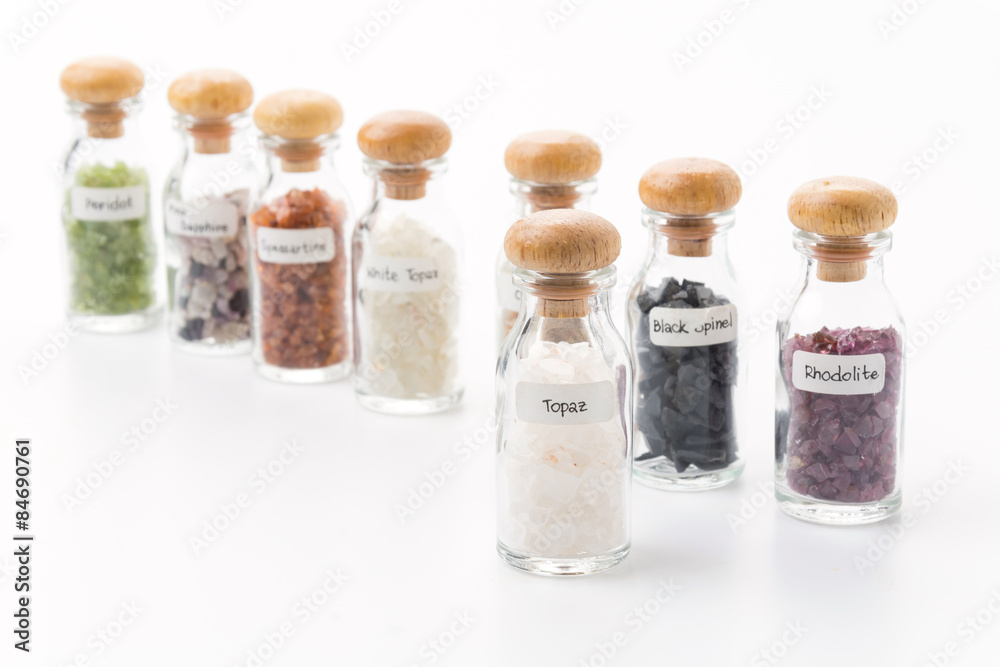 topaz in glass bottle isolated topaz in glass bottle isolated