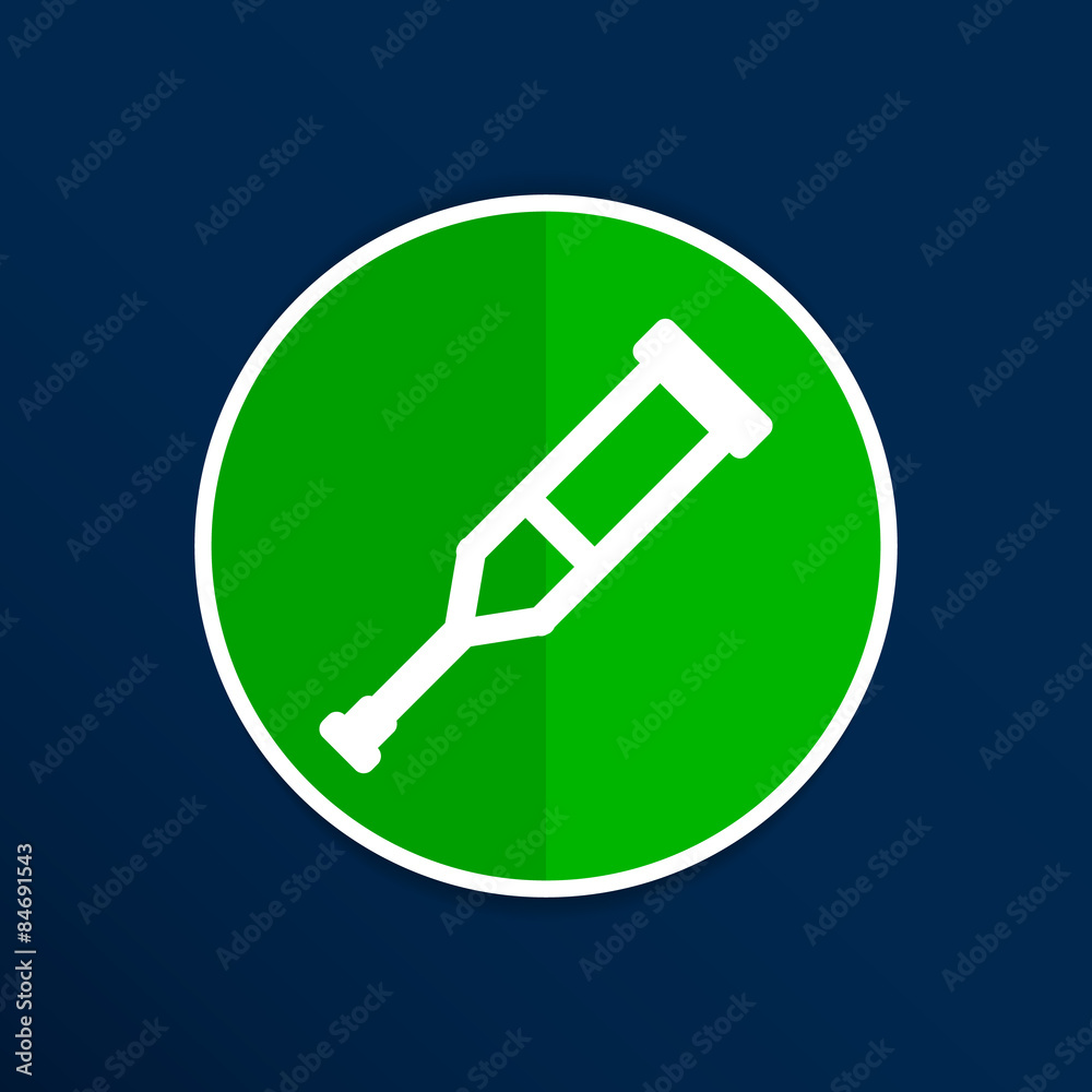 Crutch or crutches icon with flat design element. Crutch or crutches icon with flat design element.