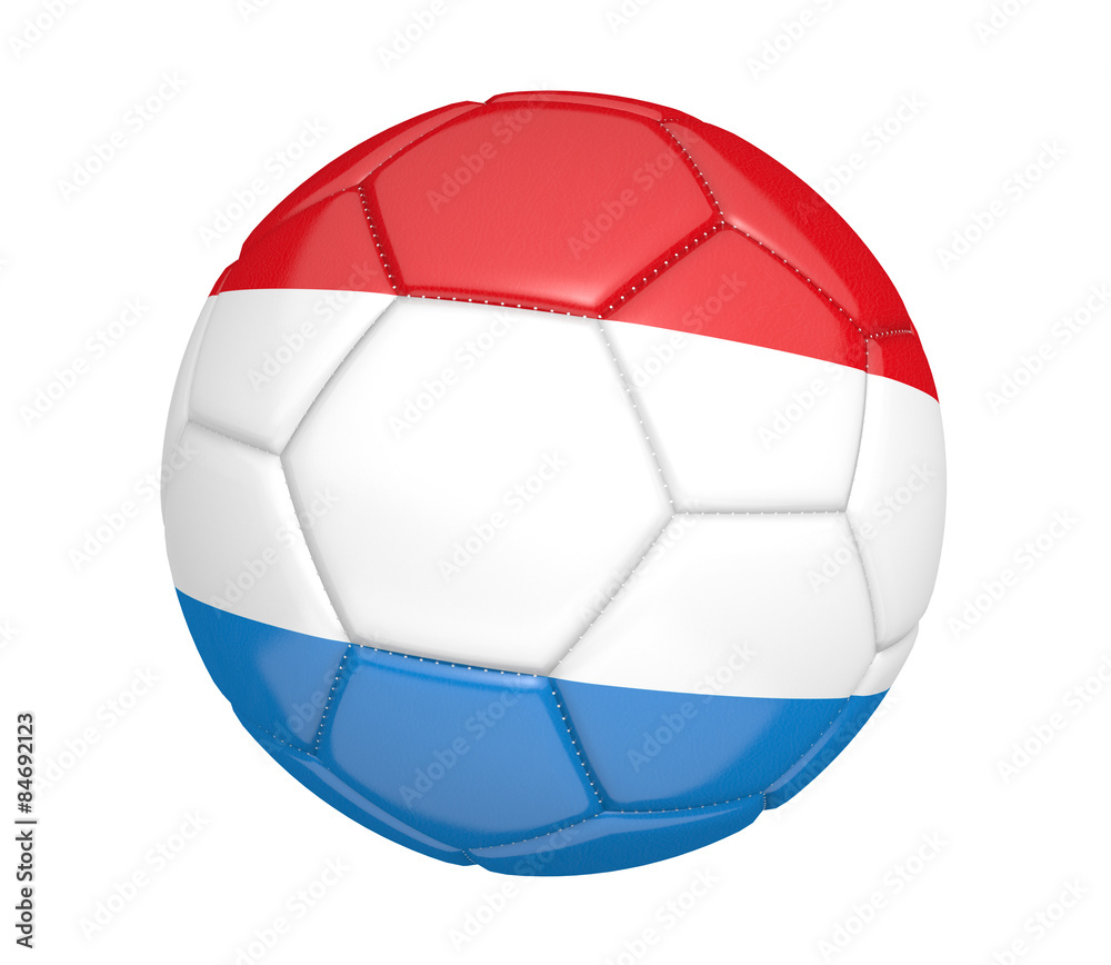 Soccer ball, or football, with the country flag of Luxembourg Soccer ball, or football, with the country flag of Luxembourg