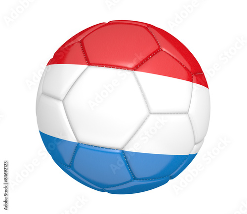 Soccer ball, or football, with the country flag of Luxembourg