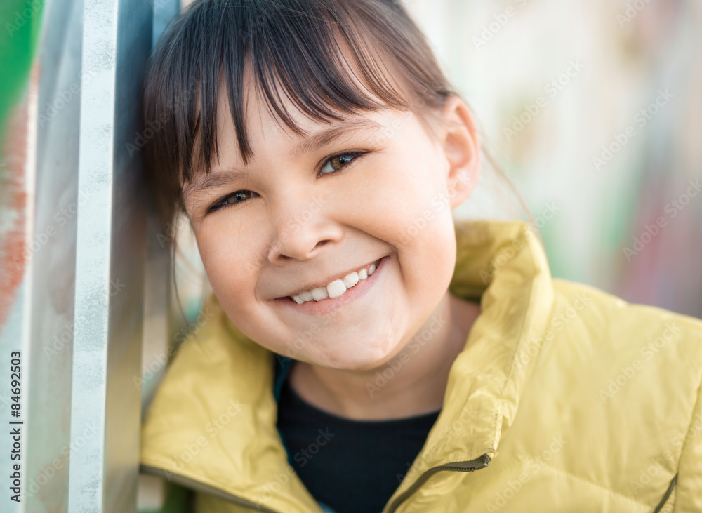 Portrait of a girl leaning to the wall Portrait of a girl leaning to the wall