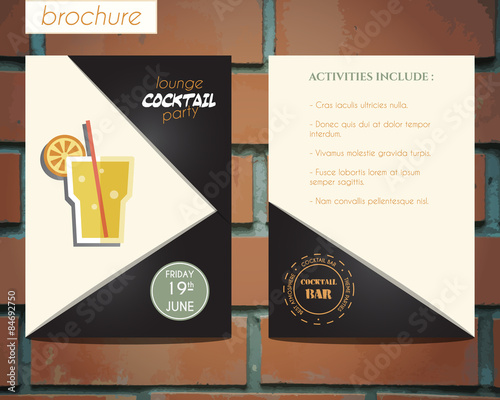 Lounge cocktail party flyer invitation template with Screw