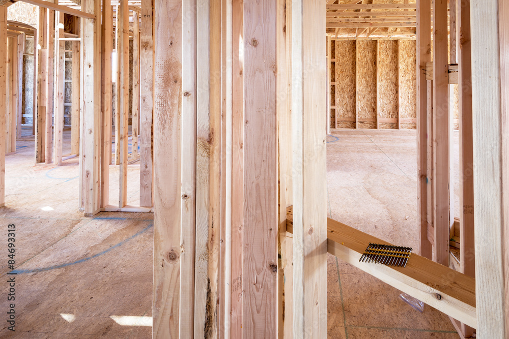 Wood supports in a new home build Wood supports in a new home build