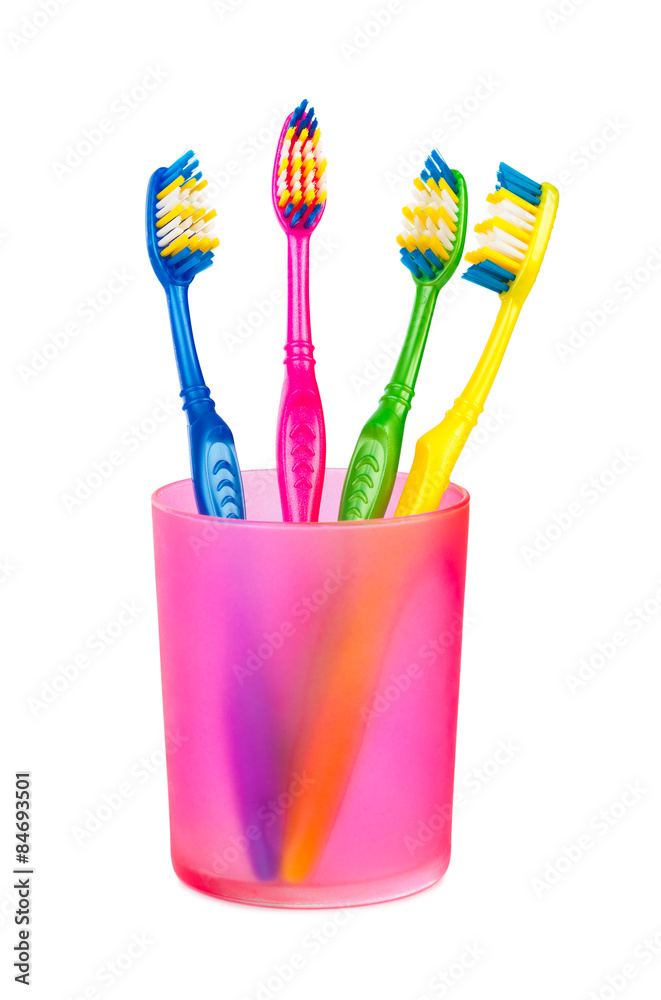 Toothbrushes in glass Toothbrushes in glass