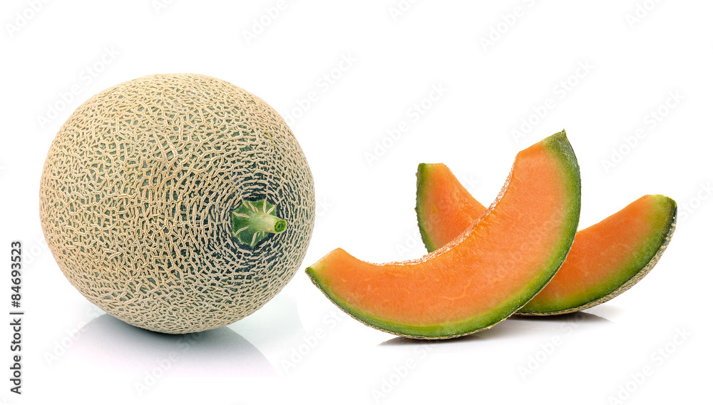cantaloupe melon isolated on white background cantaloupe melon isolated on white background