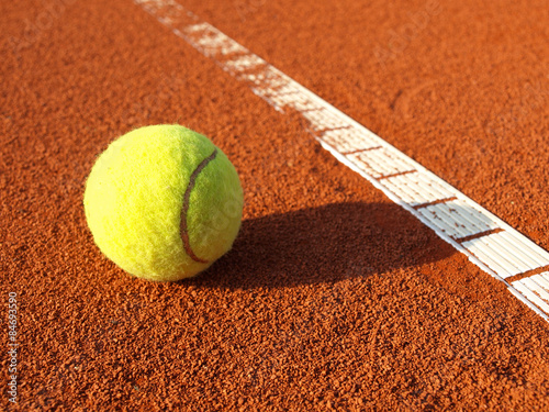 tennis ball on a tennis court © Željko Radojko