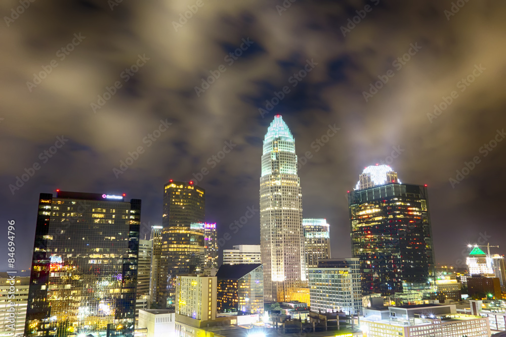 Fototapeta premium night view scenes around charlotte north carolina