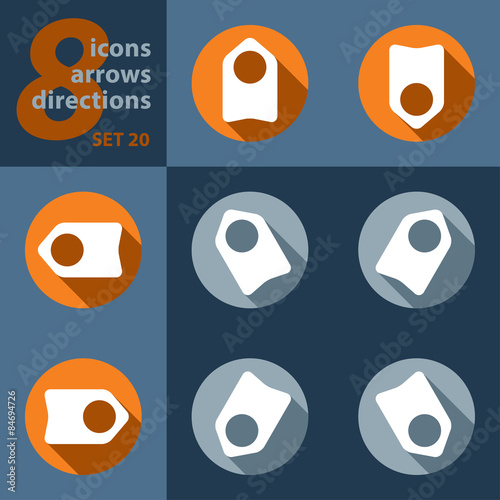 set of eight icons with arrows