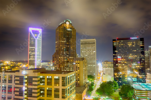 night view scenes around charlotte north carolina