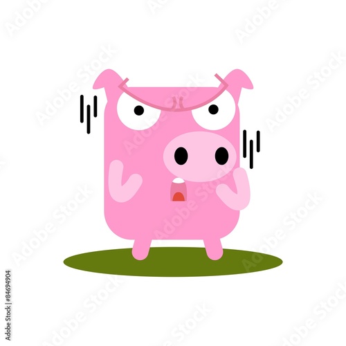 Cute pink pig sticker set