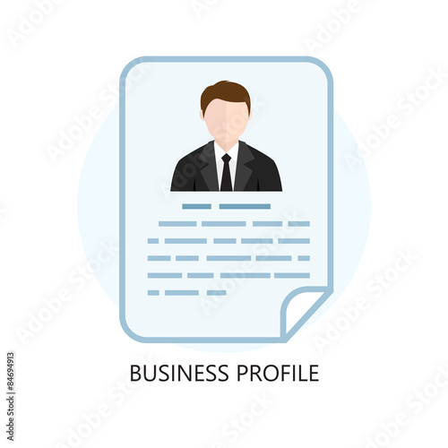 Business Profile Icon Flat Design Concept