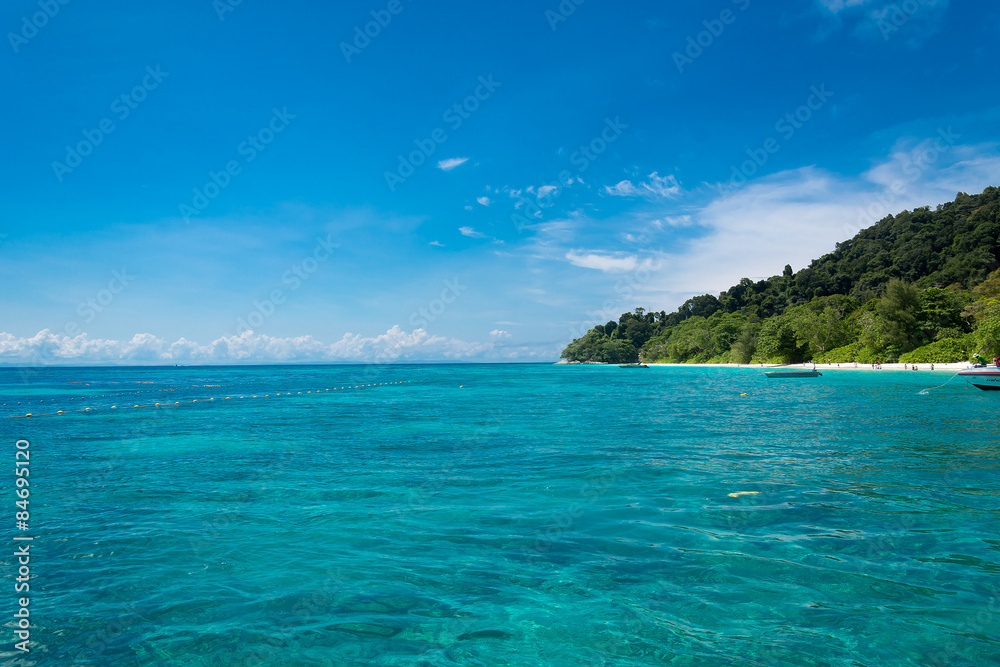 sea and Tachai Island, Thailand