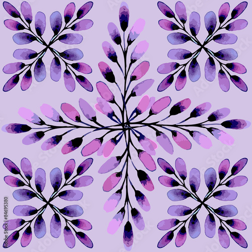 Seamless pattern. The cross-shaped beam of willow buds.