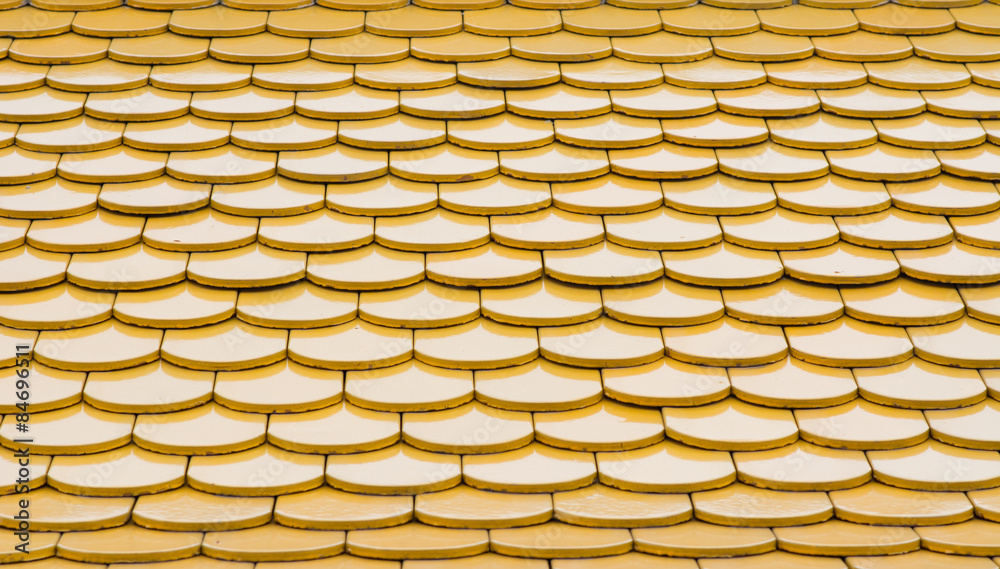 Yellow Tiles Roof of Temple Yellow Tiles Roof of Temple