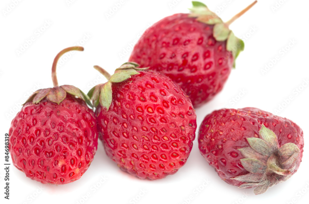ripe strawberries on a white background ripe strawberries on a white background