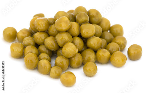 canned peas on a white background