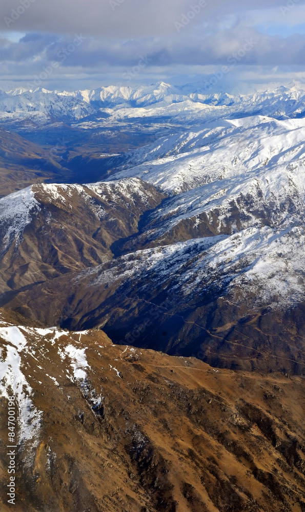 The Crown Range of mountains in Otago, New Zealand