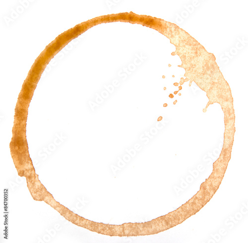 stains from coffee on a white background