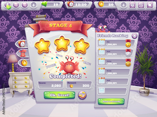 Example of completing the level in a computer game monsters
